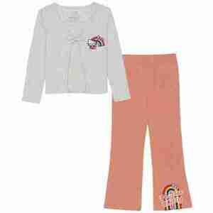 Hello Kitty Toddler and Little Girls Long Sleeve Cardigan with Tank Top and Pant